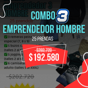 COMBO EMPRENDEDOR 3 HOMBRE- 25 prendas