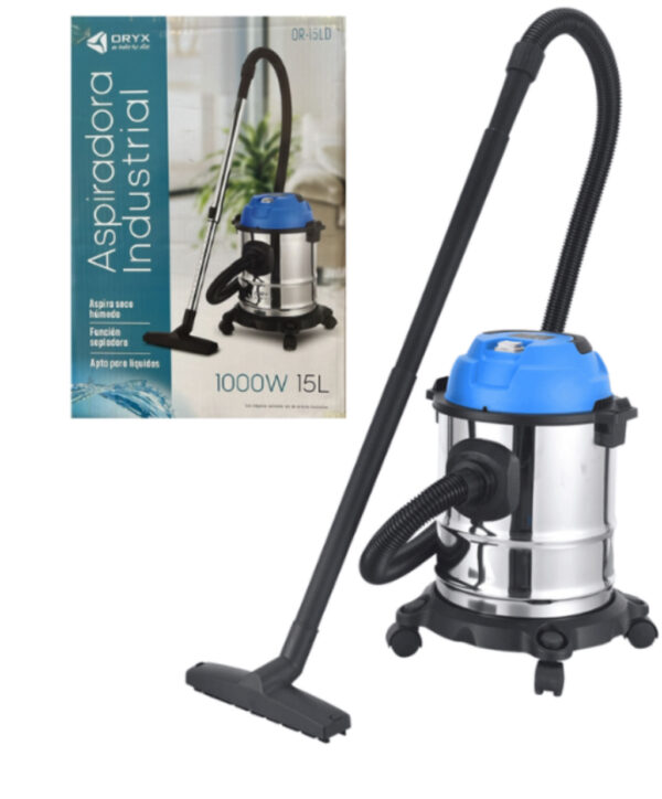 🔧 ASPIRADORA INDUSTRIAL ORYX – ACERO INOXIDABLE 15L / 1000W (x1) - Imagen 2