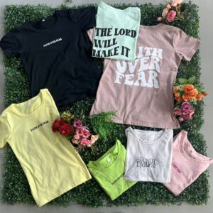 REMERAS DAMA DOBLE ESTAMP (x4)