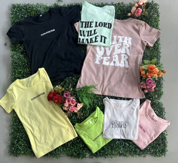 REMERAS DAMA DOBLE ESTAMP (x4)