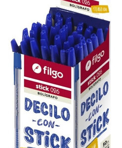 BOLÍGRAFO FILGO AZUL x50unid (X1CAJA)