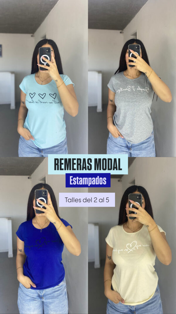 REMERAS MODAL ESTAMP 2-5 (x4) - Imagen 2