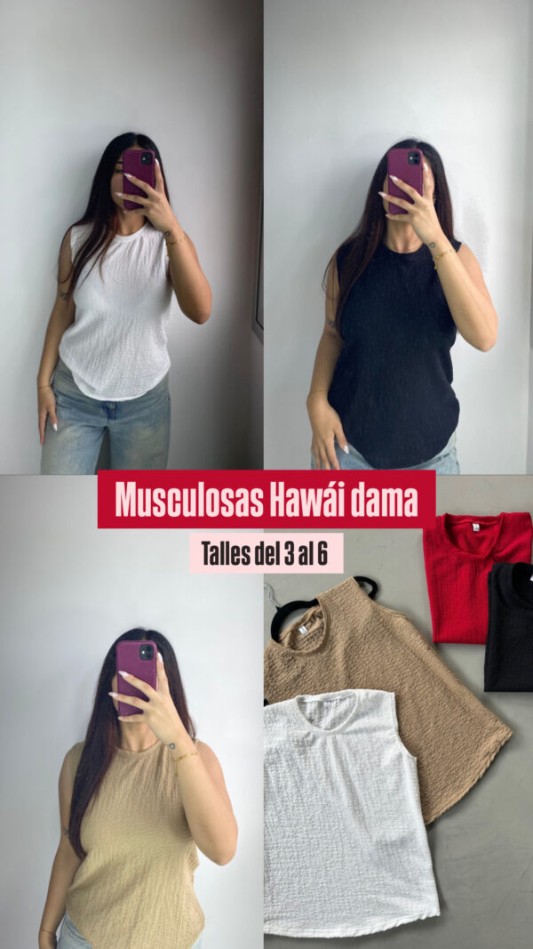 MUSCULOSAS HAWAI DAMA (x4) - Imagen 2