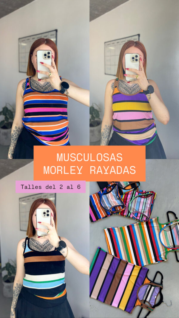 MUSCULOSAS MORLEY RAYADAS (x5) - Imagen 3